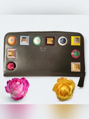 Fendi Wallet with Colorful Studs